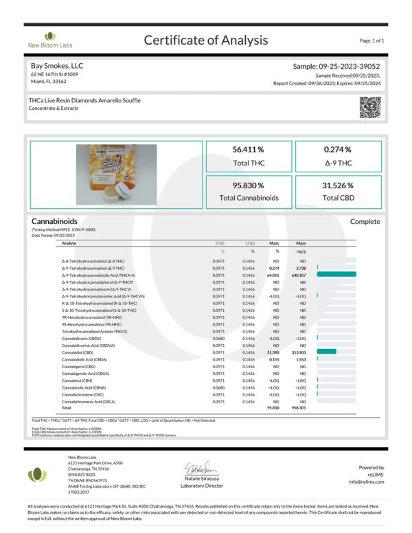 Amarello Souffle Live Resin THCa Diamonds - Image 2